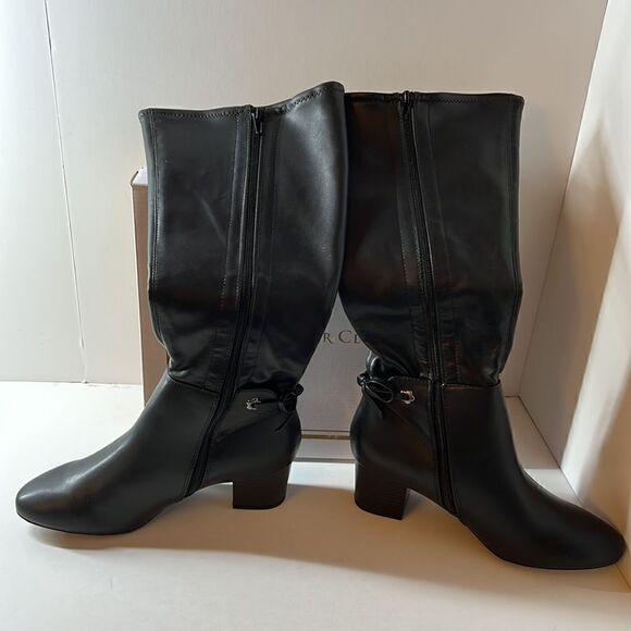 Charter Club Jaccque Tall Stretch Boots Black Smooth size 8 M - Picture 2 of 6